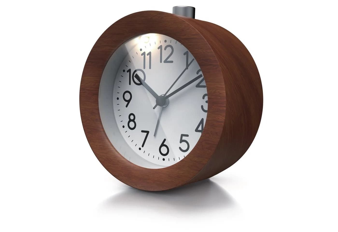 BEARWARE Analoge Weckuhr Holz Gehäuse Beleuchtet Braun - Bild 2