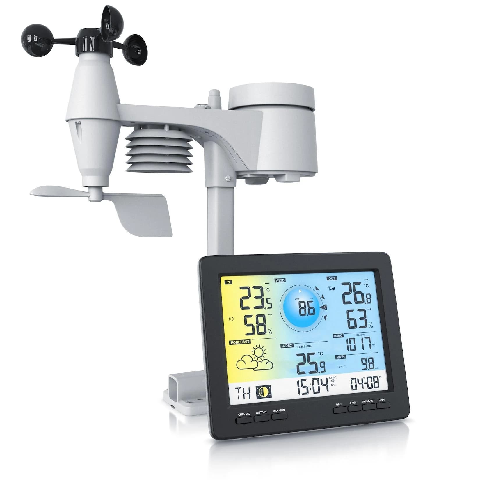 Brandson Wetterstation mit Außensensor, Profi Funkwetterstation mit App