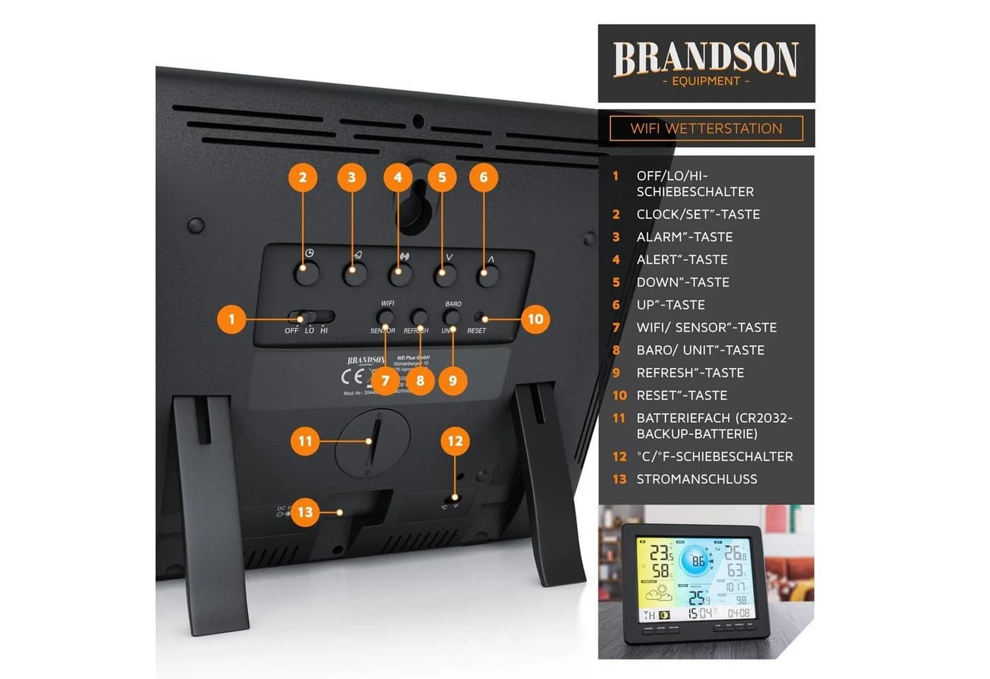 Brandson Wetterstation mit Außensensor, Profi Funkwetterstation mit App - Bild 5