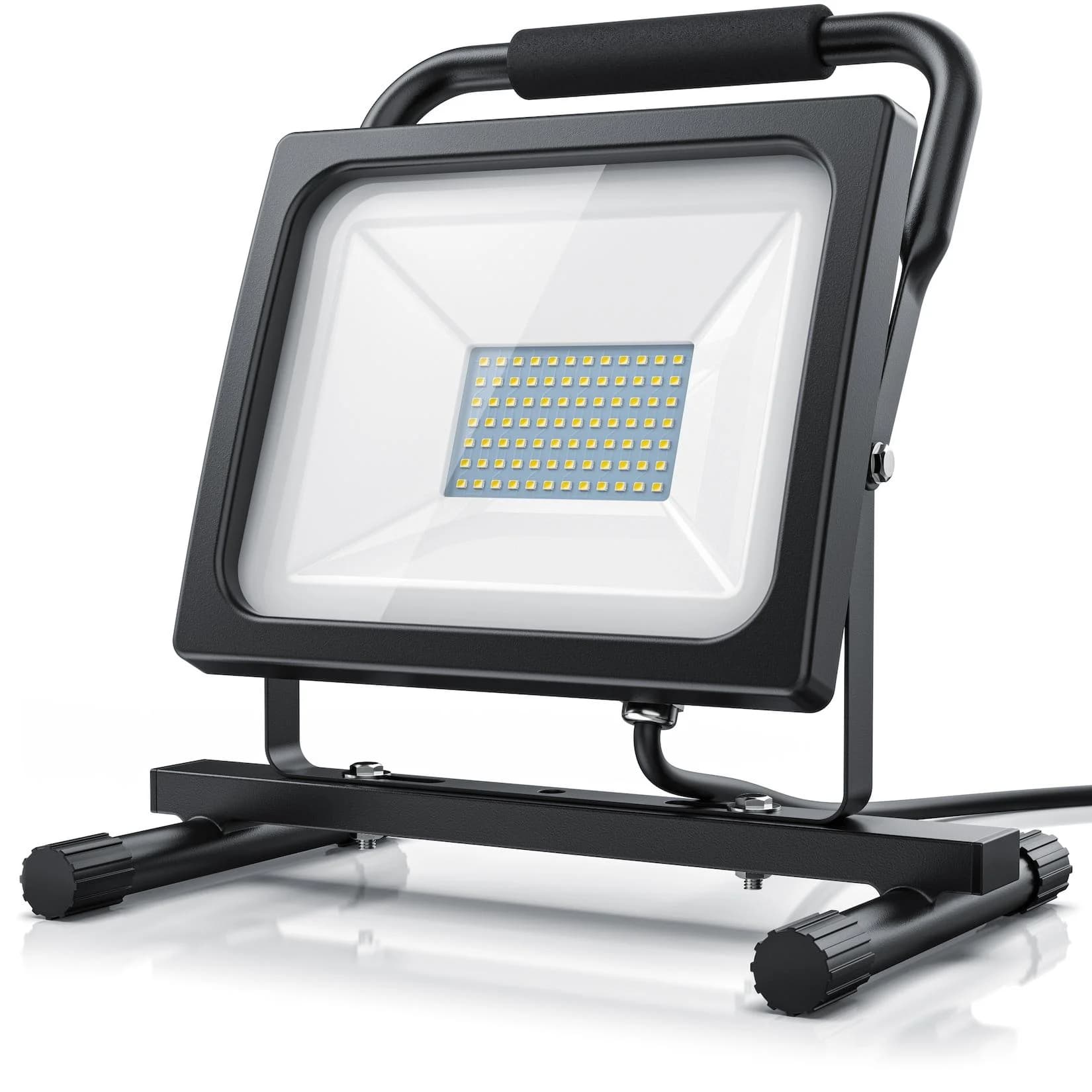 Brandson 60W LED Baustrahler Schwarz - 6000 Lumen Arbeitsleuchte