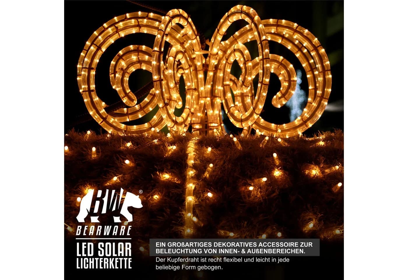 BEARWARE LED-Lichterkette Solar 10m Warmweiß IP44 - Bild 4