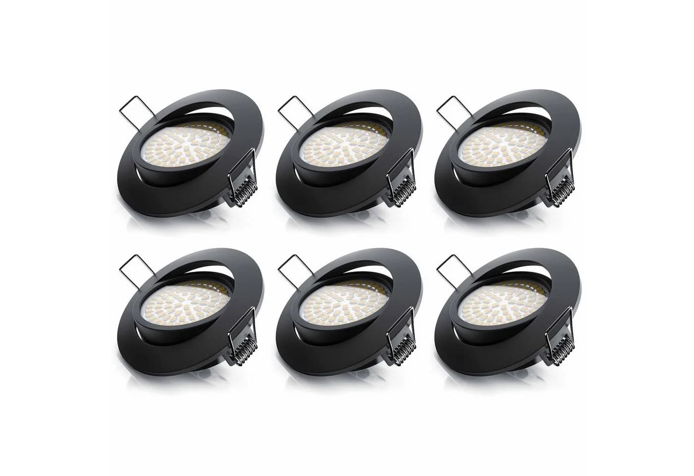 Brandson 6x LED Deckenspots Dimmbar Schwarz Aluminium - Bild 3