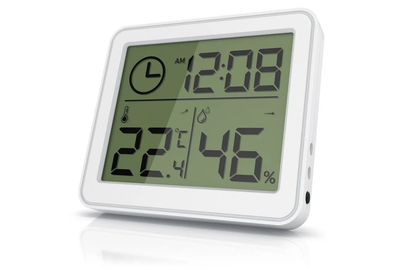 BEARWARE Thermo-Hygrometer mit LCD-Anzeige, Magnet & Standfuß, Weiß - Bild 2