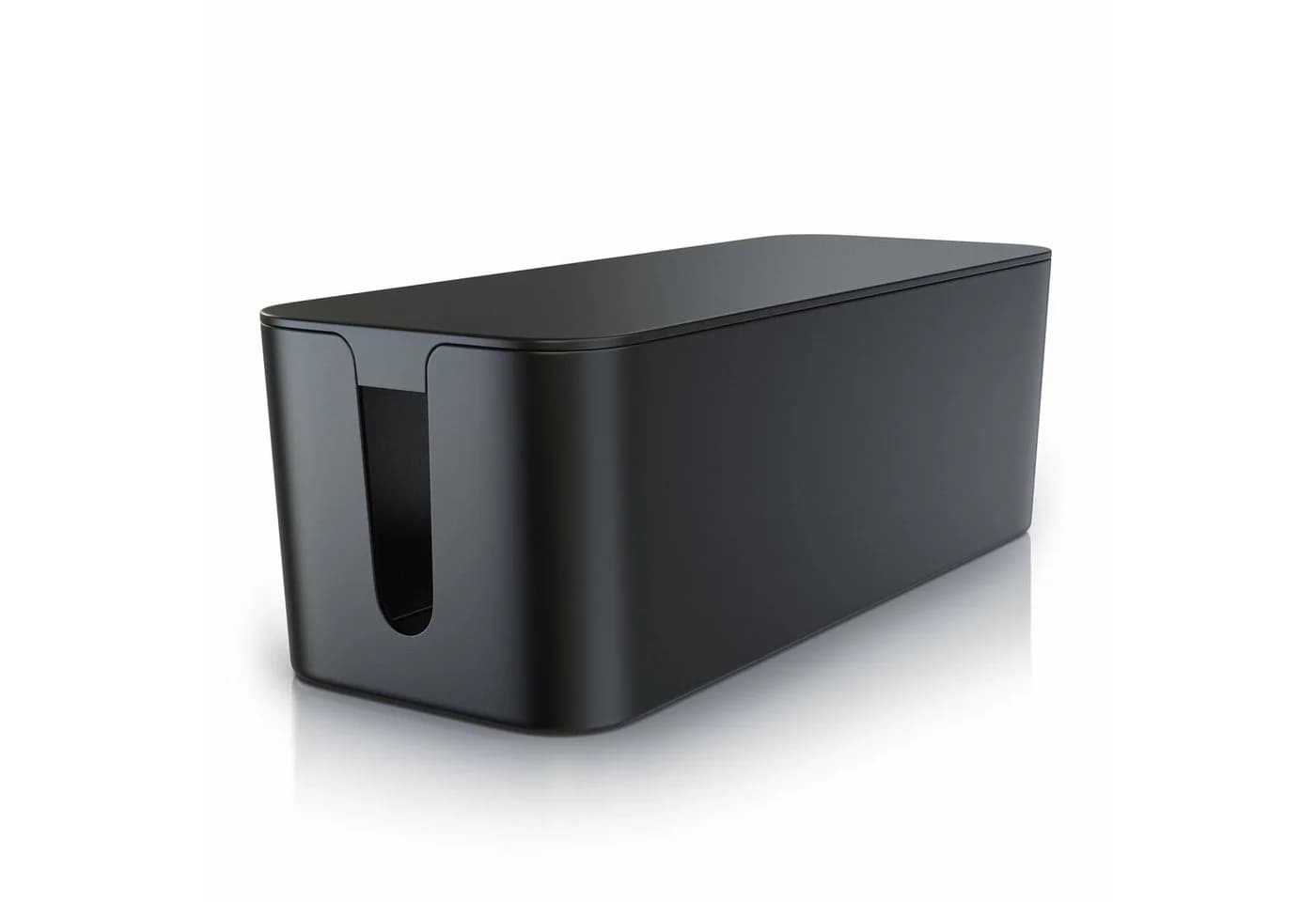 BEARWARE Kabelbox Schwarz mit Gummifüßen - Kabelmanagement Box