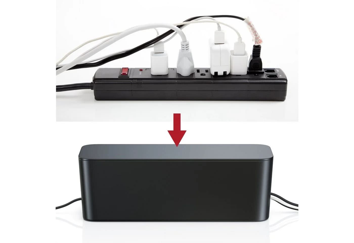 BEARWARE Kabelbox Schwarz mit Gummifüßen - Kabelmanagement Box - Bild 5