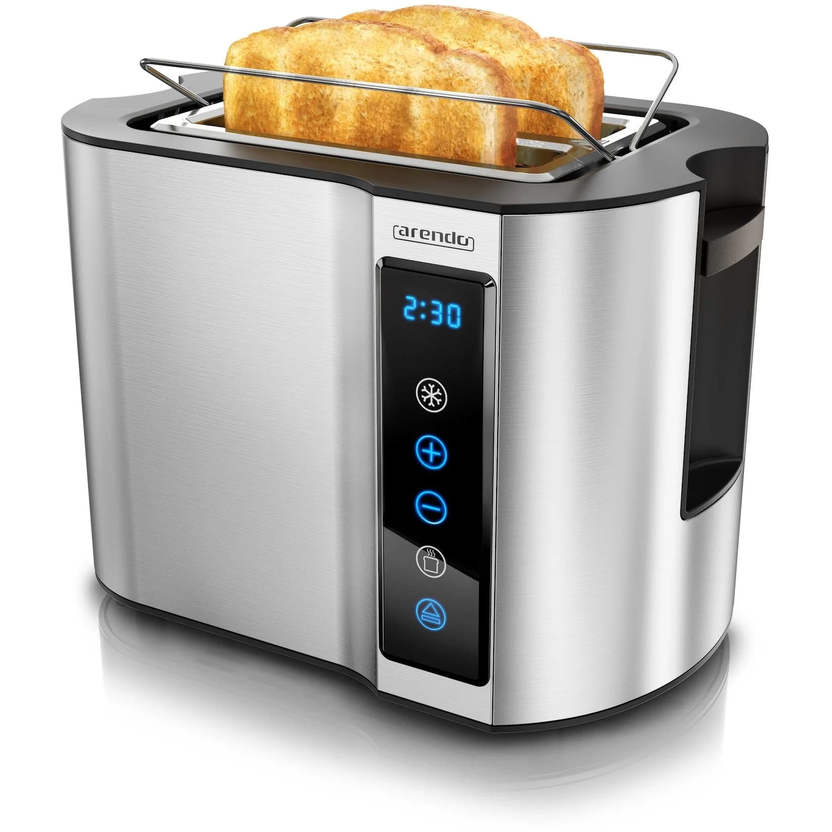 Arendo Toaster 2 Scheiben Edelstahl Touchpanel 800 W Doppelwandgehäuse