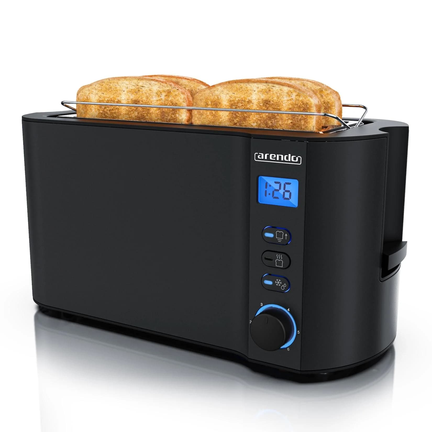 Arendo Toaster Edelstahl Langschlitz 4 Scheiben