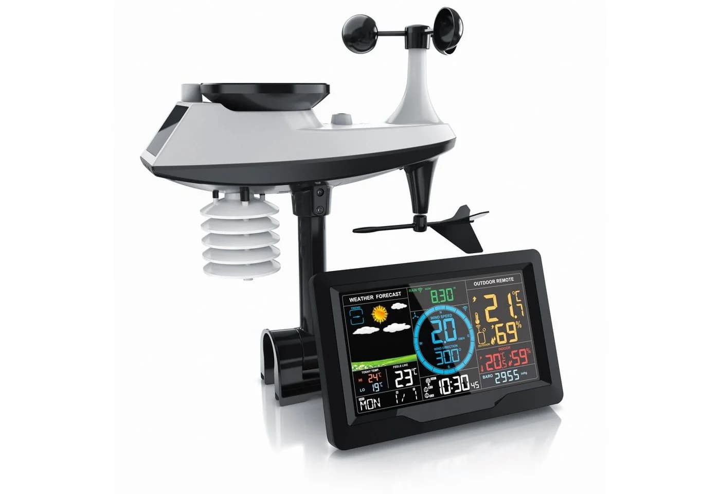 Brandson Funkwetterstation 5-in-1 Außensensor LED Farbdisplay DCF - Bild 3