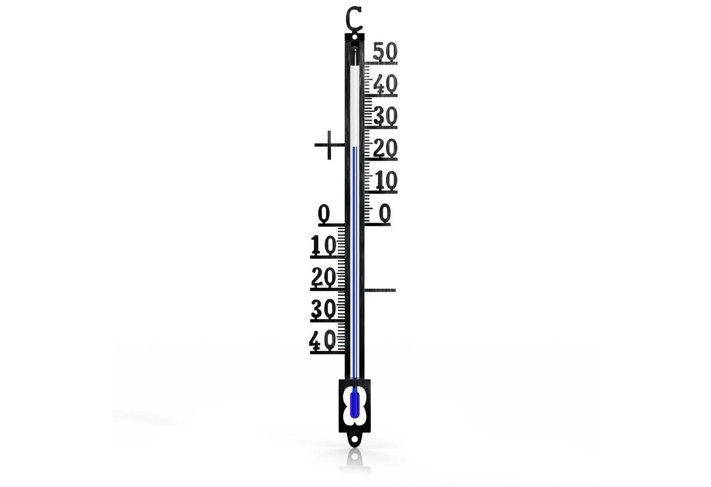 BEARWARE Analoges Thermometer aus Metall Schwarz Wetterfest - Bild 2