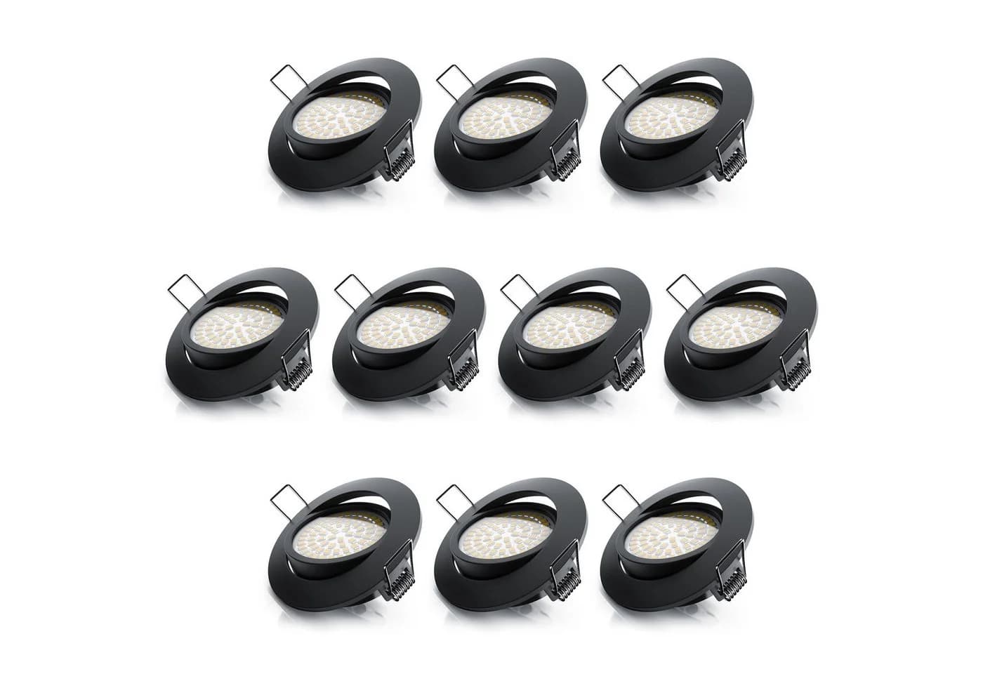 Brandson LED Einbaustrahler 10er Set Dimmbar Schwenkbar Schwarz - Bild 3