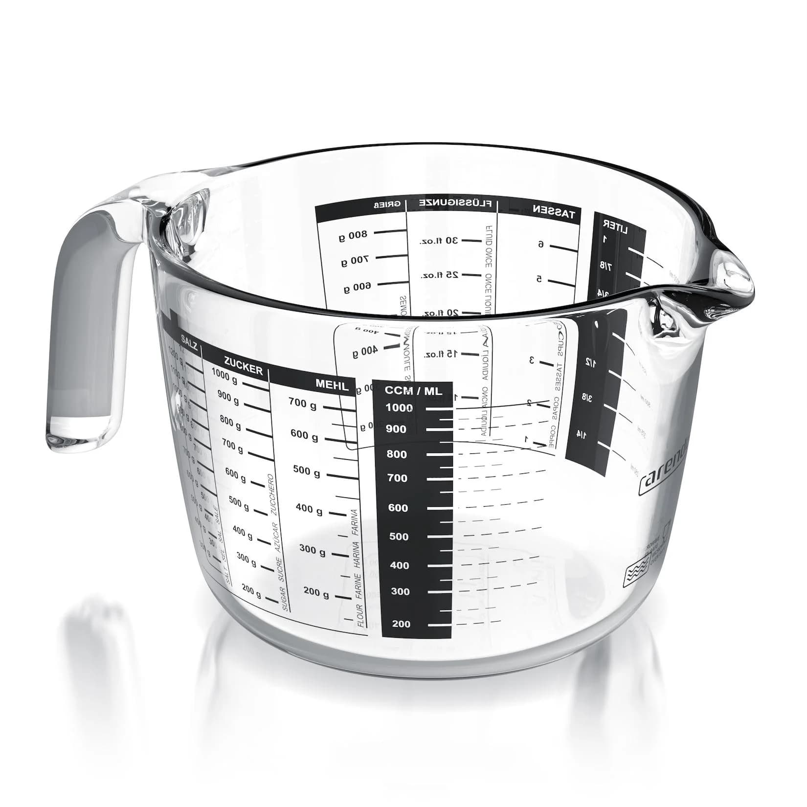 Arendo Messbecher Glasbehälter 1000 ml