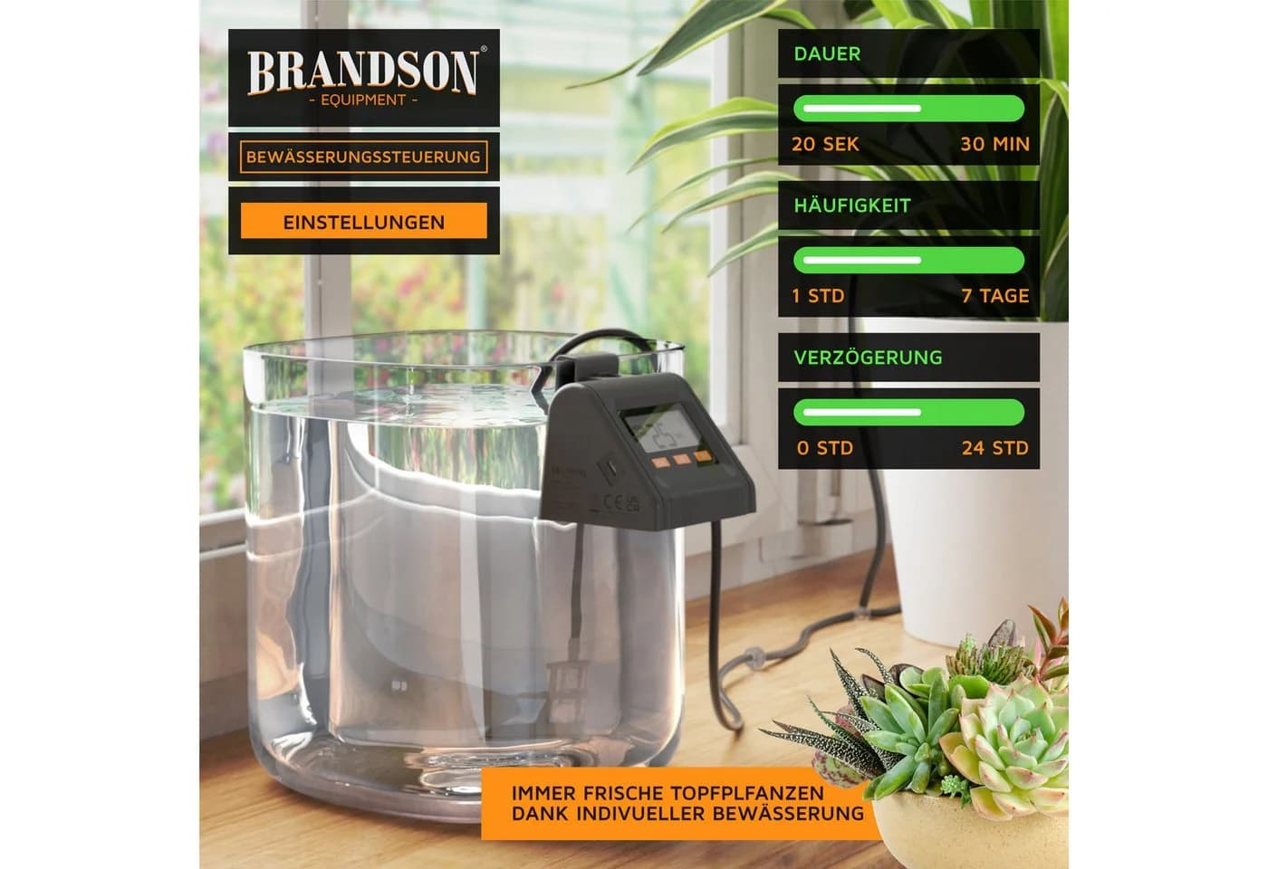 Brandson Bewässerungssteuerung Tropfbewässerungssystem Schwarz/Orange 45-tlg. - Bild 3