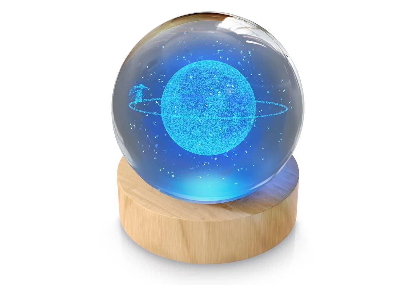 MyBeo LED Dekolicht 3D Glaskugel K9 Kristall RGB Farbwechsel - Bild 2