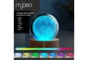 MyBeo LED Dekolicht 3D Glaskugel, Leuchtende Kristallkugel mit Gravur, Nachtlicht Skulptur, Farbwechsel, RGB LED, K9 Kristall, Holzsockel Bild 5
