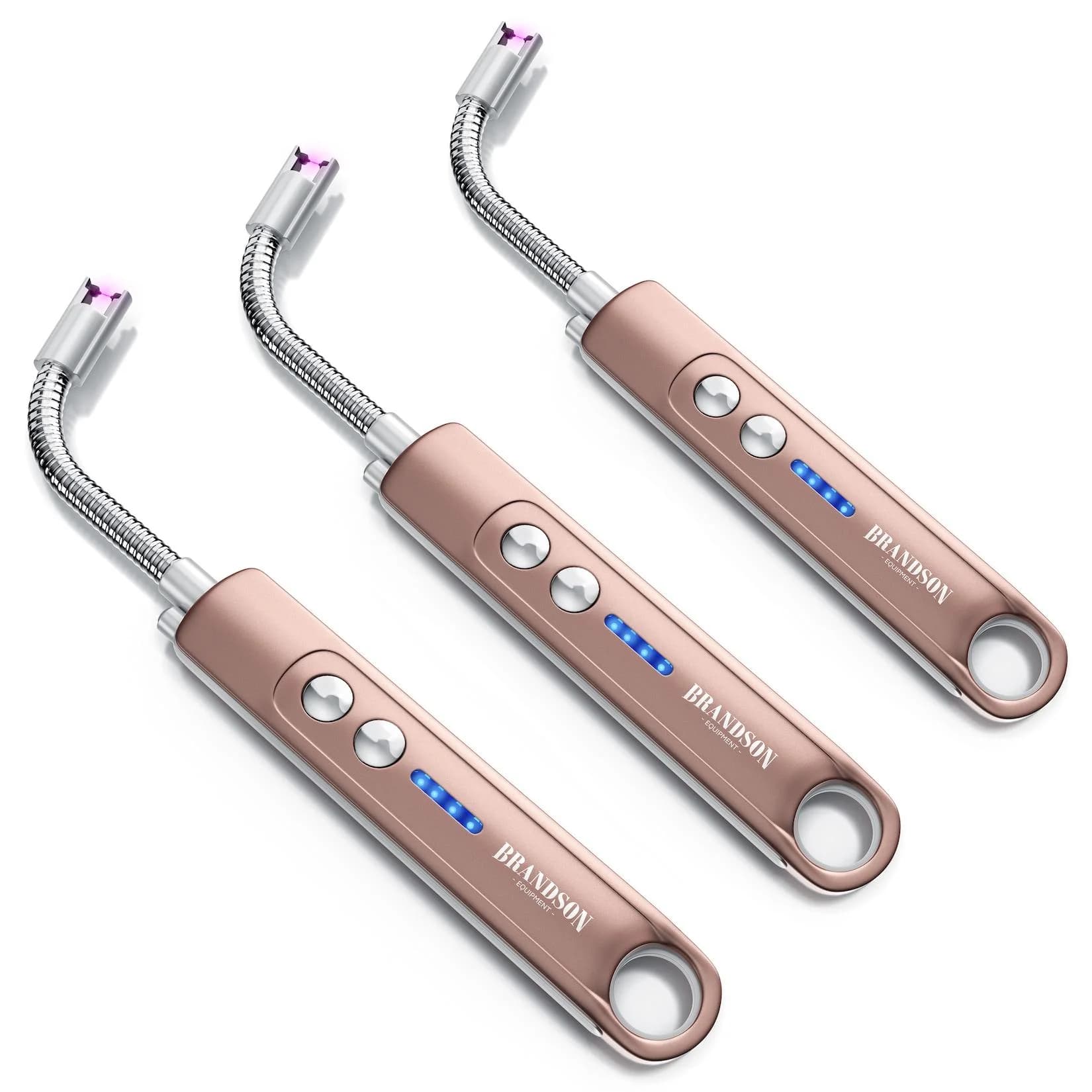 Brandson 3x Feuerzeug elektrisch, Lichtbogen Stabfeuerzeug USB aufladbar