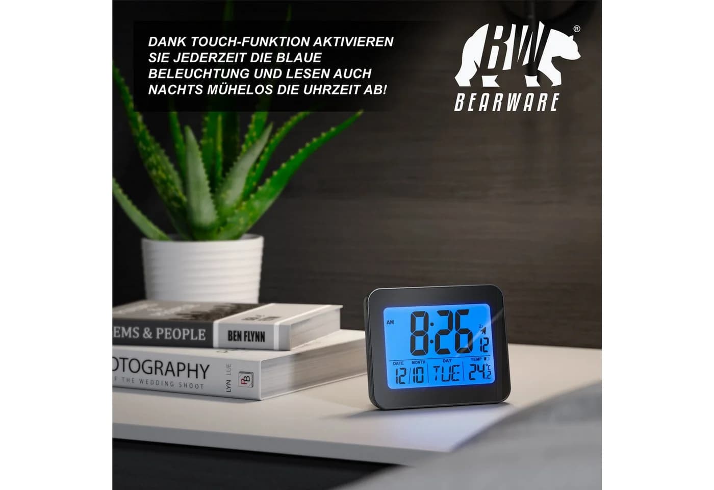 BEARWARE Digitalwecker Kompakt mit Temperaturanzeige und LCD - Bild 5