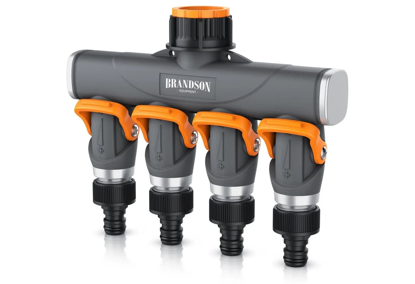 Brandson 4-Wege Wasserverteiler Schwarz/Orange mit 4 Ausgängen - Bild 2