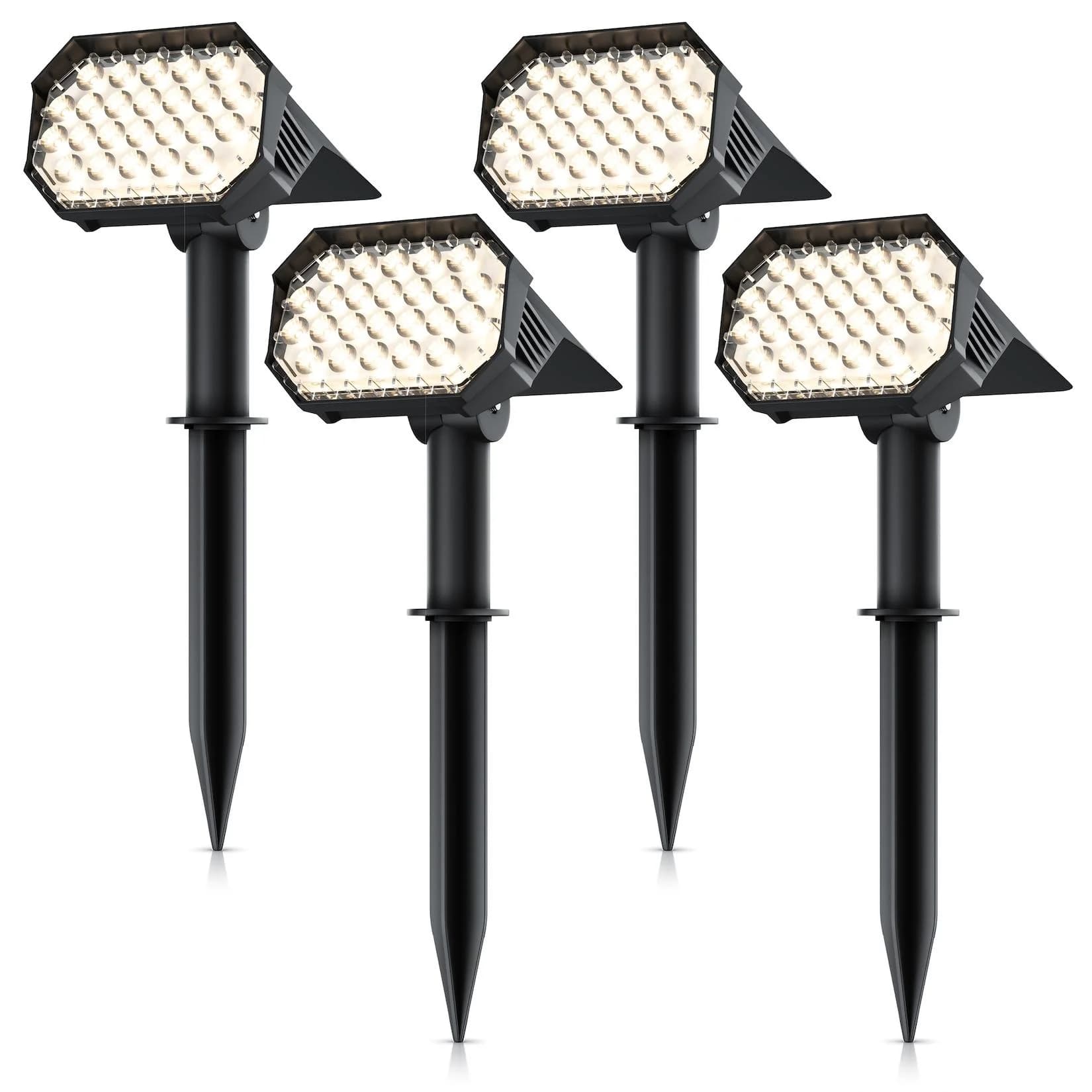 Brandson 4x LED Solar Gartenstrahler Schwarz IP65