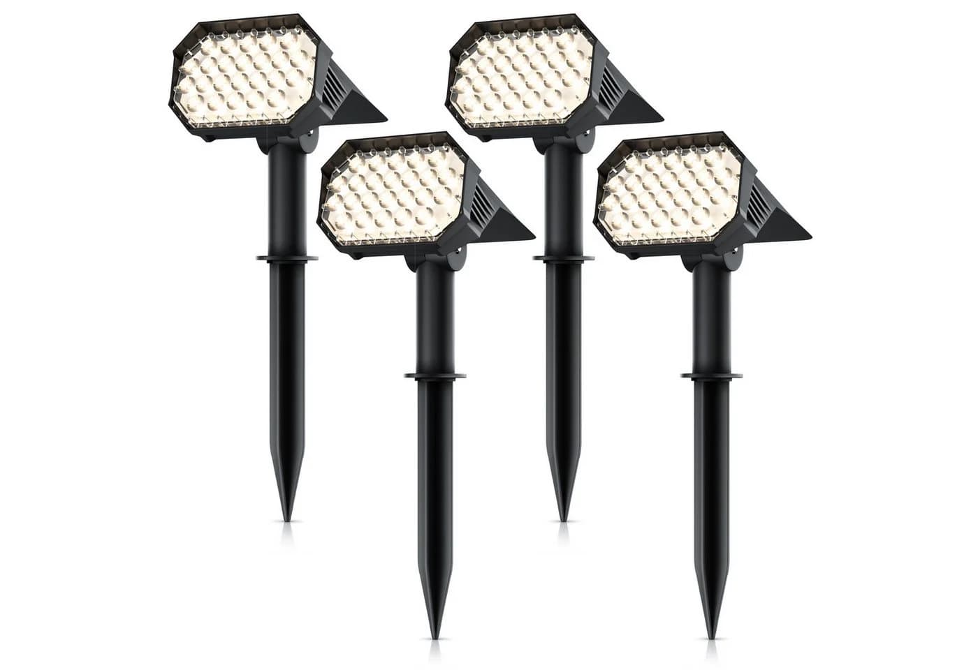 Brandson 4x LED Solar Gartenstrahler Schwarz IP65 - Bild 3