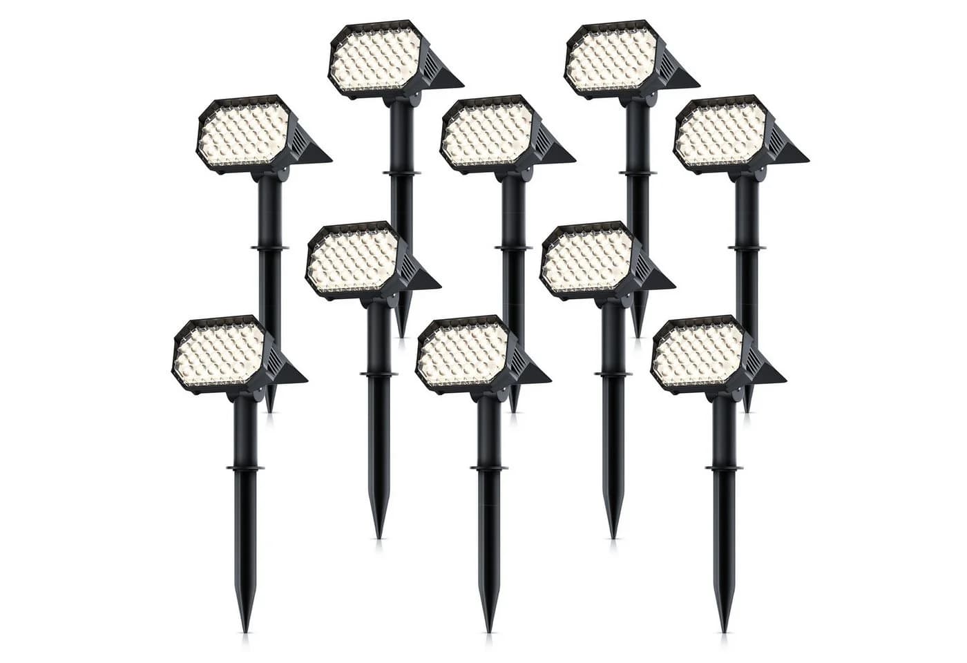 Brandson 10x LED Gartenstrahler Solar Erdspießleuchte Warmweiß IP65 - Bild 3