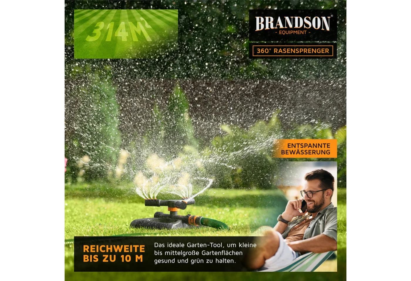 Brandson 2x Kreisregner Garten Sprinkler 360° Rasensprenger - Bild 5