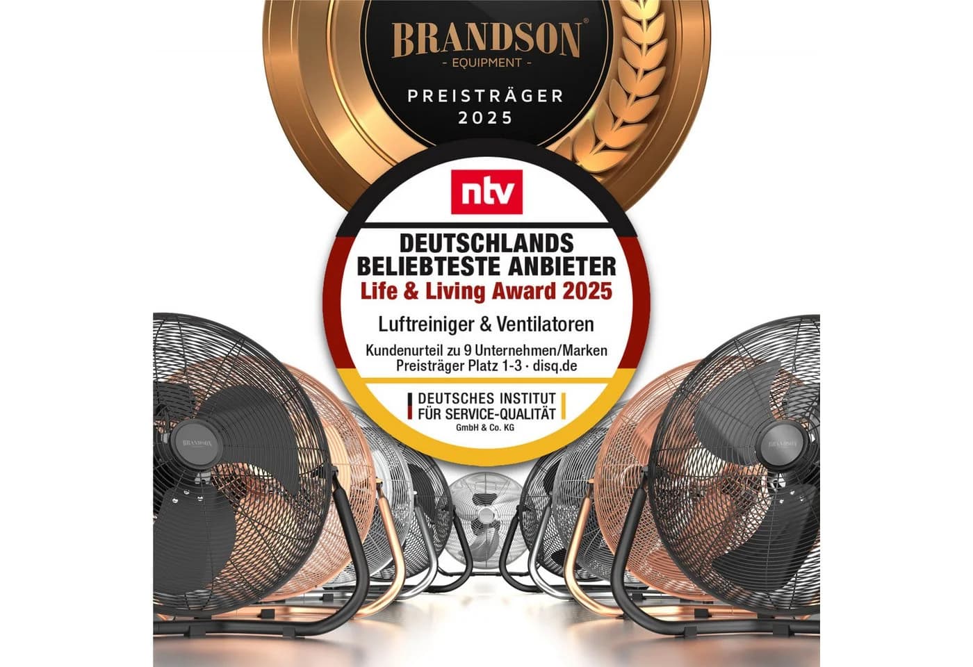 Brandson Bodenventilator Retro Schwarz 120W Hoher Luftdurchsatz