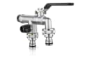 Brandson Garten-Wasserhahn Doppelanschluss Messing Silber Bild 2