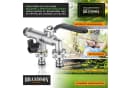 Brandson Garten-Wasserhahn Doppelanschluss Messing Silber Bild 5