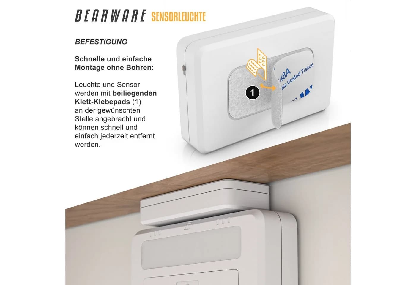 BEARWARE LED Schubladenleuchte Warmweiß mit Magnetsensor - Bild 4