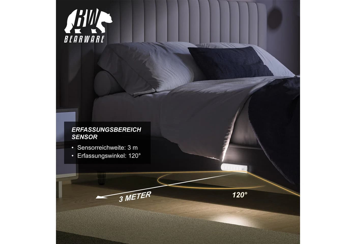 BEARWARE Smarte LED-Sensorleuchte mit Bewegungsmelder 4 Lichtfarben - Bild 5