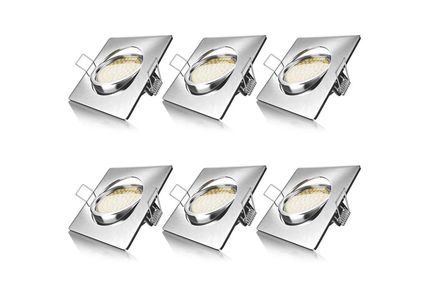Brandson 6x LED Einbaustrahler Edelstahl Optik Schwenkbar Warmweiß - Bild 2