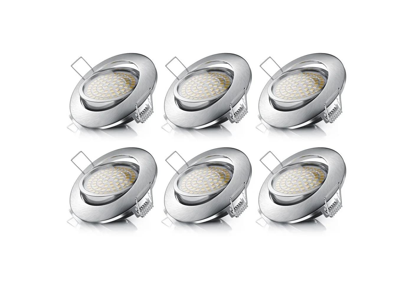 Brandson LED Einbaustrahler 6er Set Silber Dimmbar Schwenkbar - Bild 3