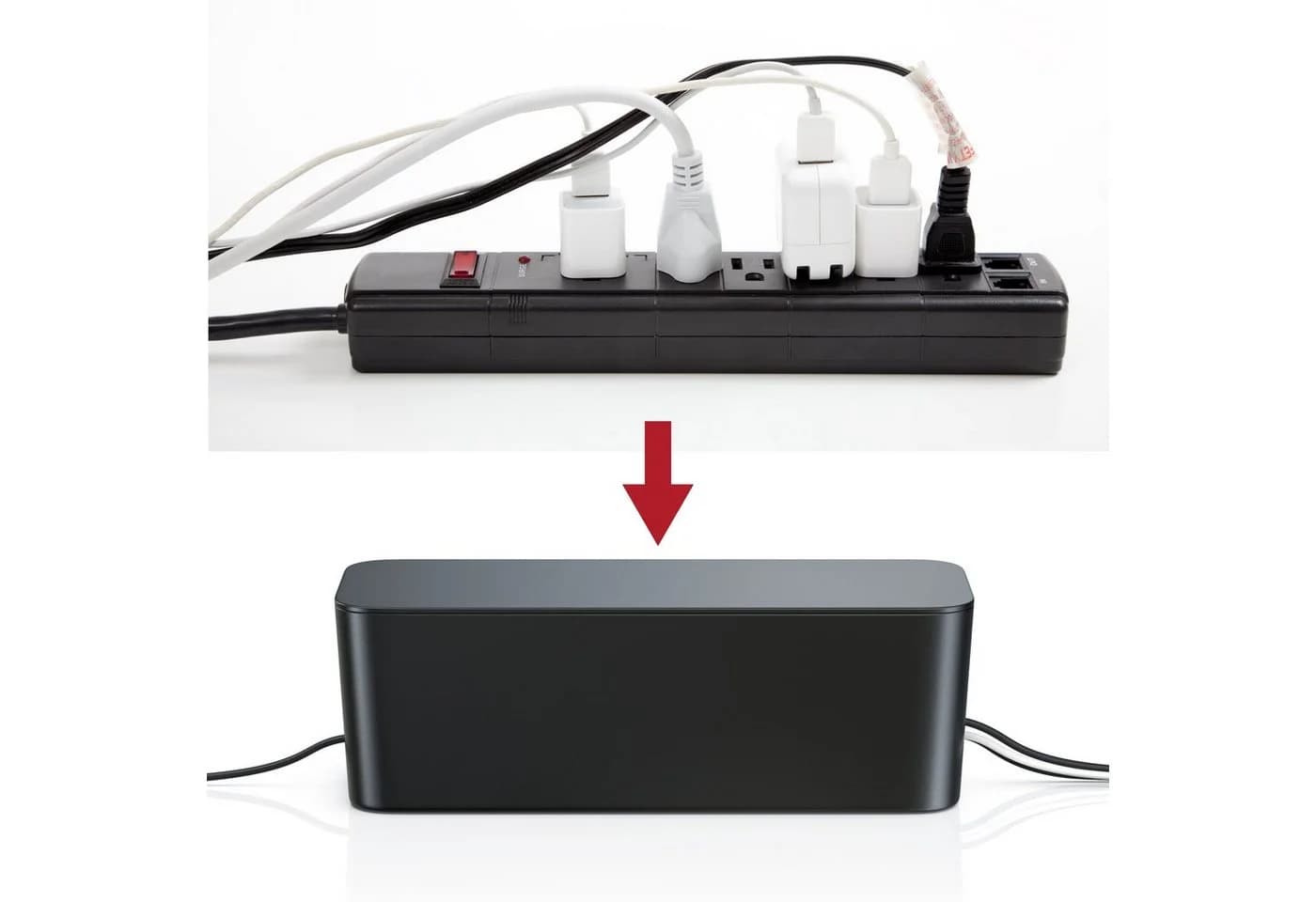 BEARWARE Kabelbox 2-tlg Schwarz/Weiß mit Gummifüßen - Bild 4
