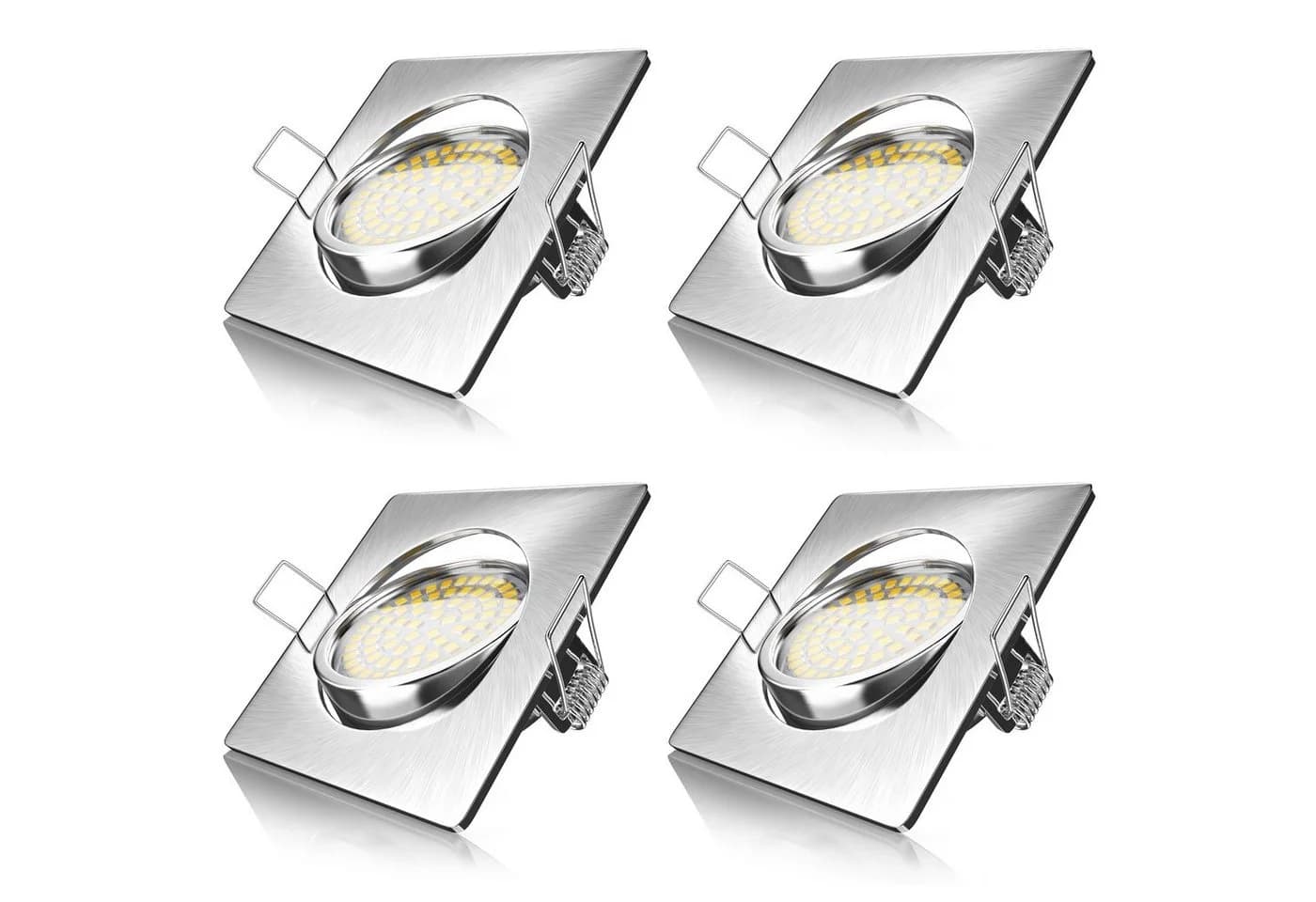 Brandson LED Einbaustrahler 4er Set Schwenkbar Warmweiß Silber - Bild 2
