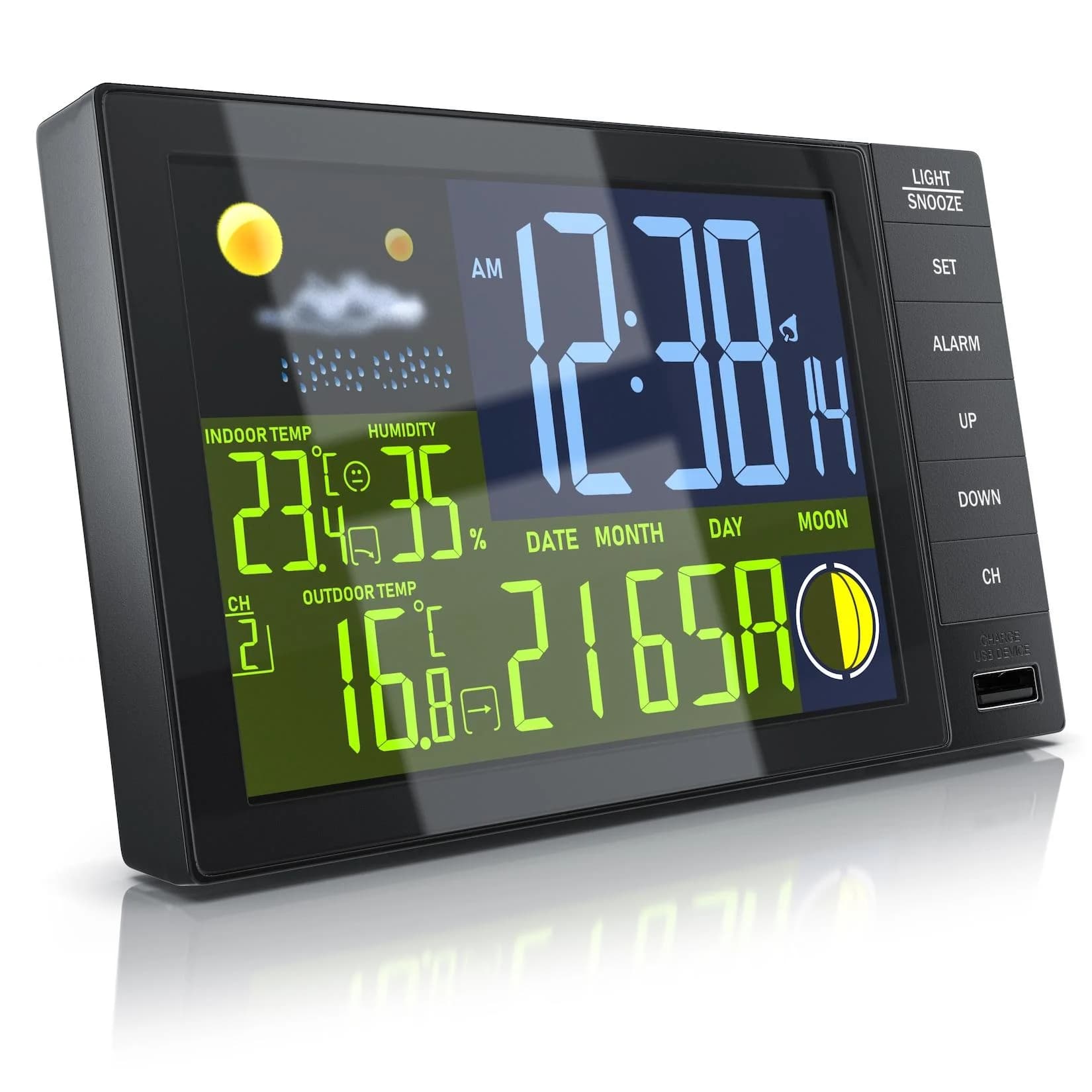 Bearware Funkwetterstation Innen/Außen mit Farbdisplay & Außensensor