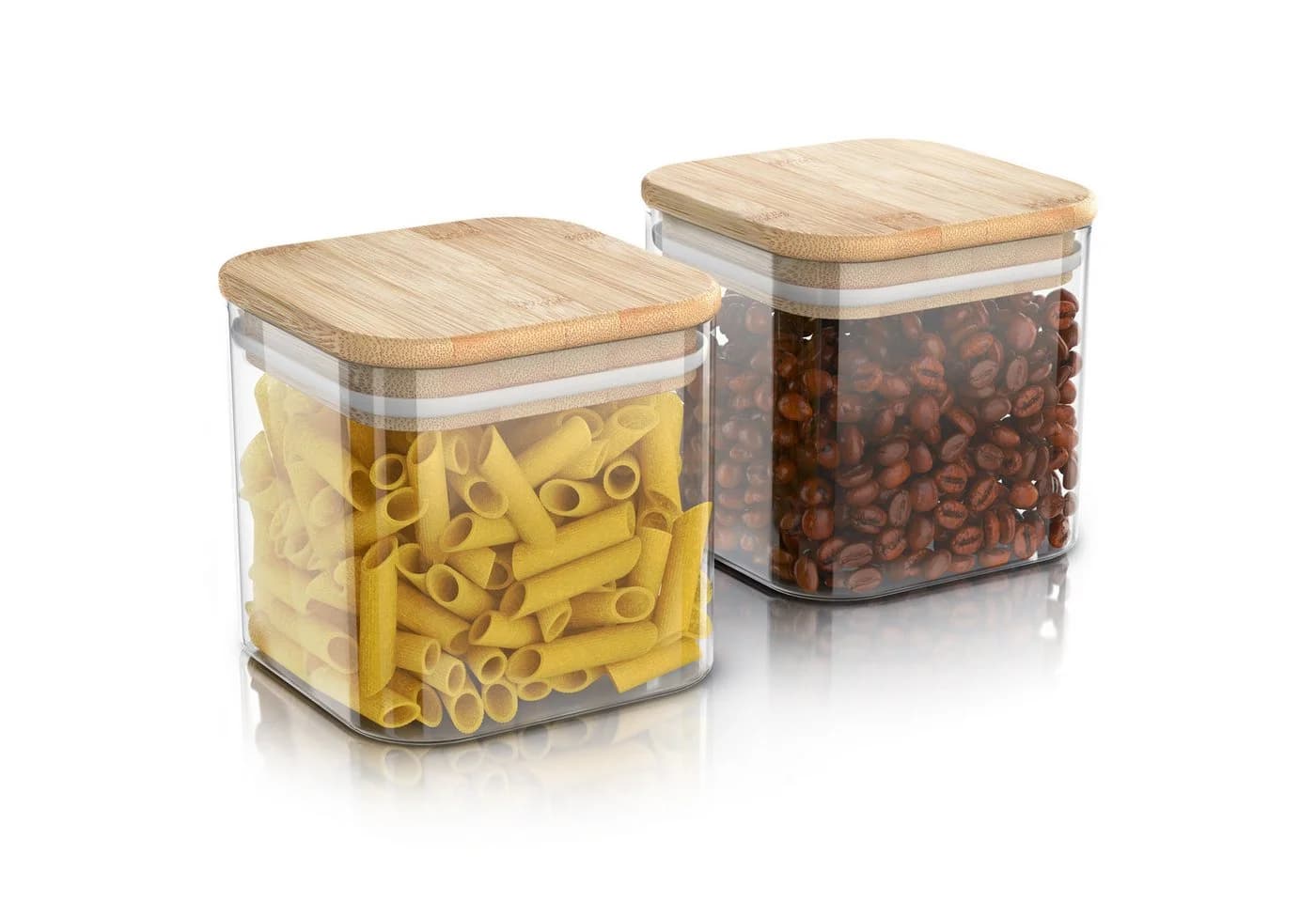 Arendo Glasbehälter-Set 2x 0,8 L mit Bambusdeckel - Bild 2