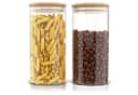 Arendo Aufbewahrungsbecher 2x 1,5L Borosilikatglas mit Bambusdeckel Bild 2