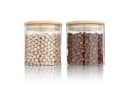 Arendo Aufbewahrungsbecher 2x 0,75 L Glas mit Bambusdeckel Bild 2