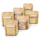 Arendo Glasbehälter-Set 6x 0,8 L mit Bambusdeckel Bild 2