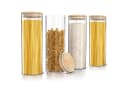 Arendo Vorratsbehälter-Set 4x 2,2 L Glas mit Bambusdeckel Bild 2