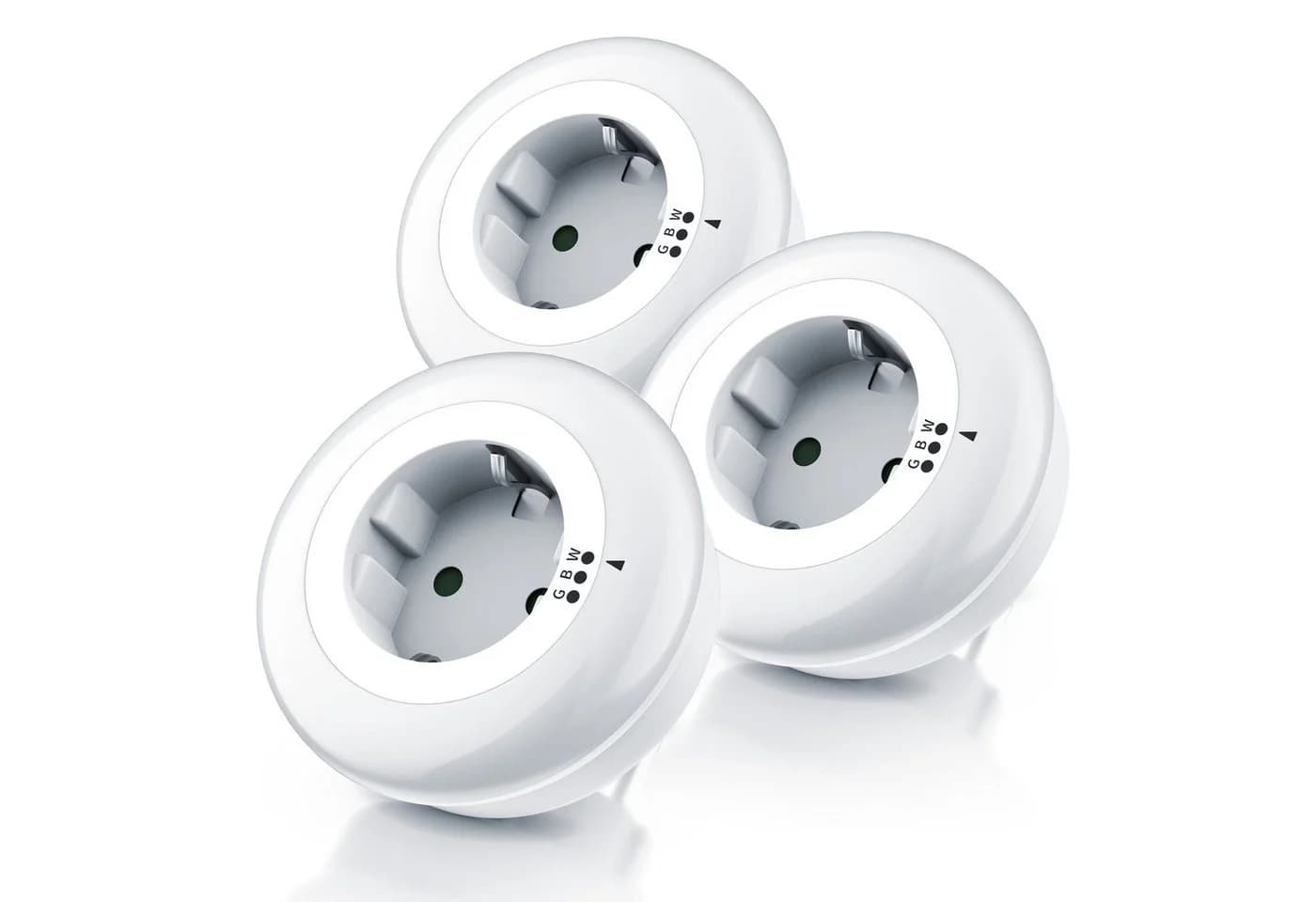 Brandson LED-Nachtlicht Zwischenstecker mit Sensor Weiß/Grün/Blau - Bild 2