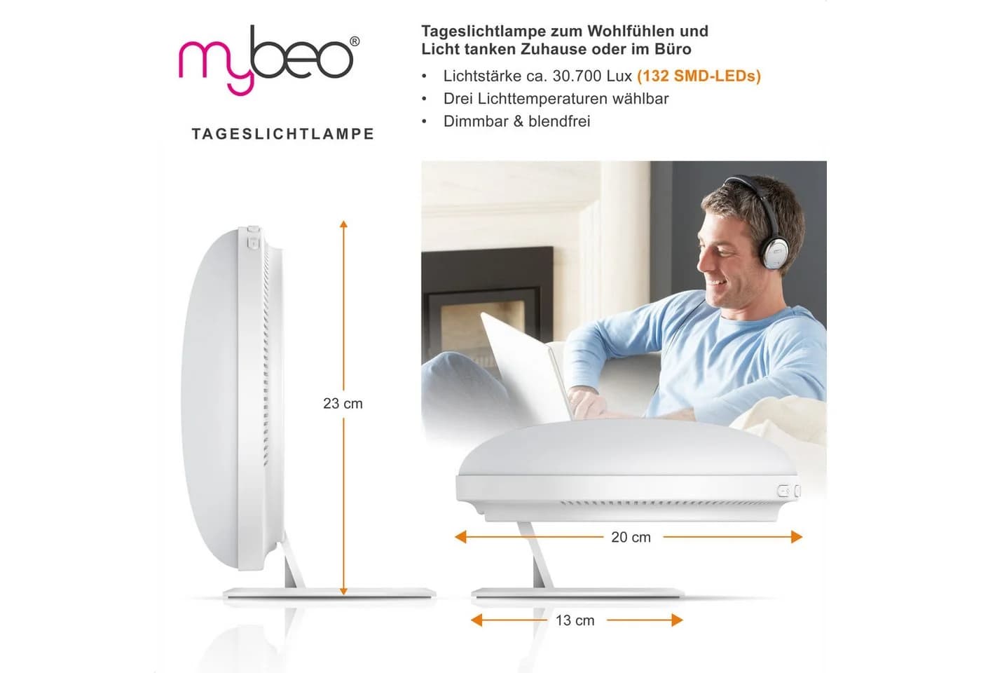 MyBeo Tageslichtlampe LED Lichttherapielampe