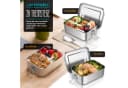 Arendo Lunchbox Edelstahl 800ml mit Fächern Silber Bild 3