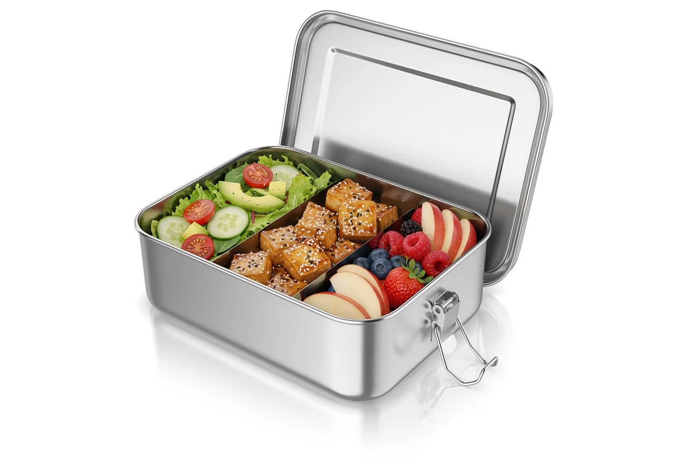 Arendo Lunchbox Edelstahl 1200 ml mit Trennstegen - Bild 2