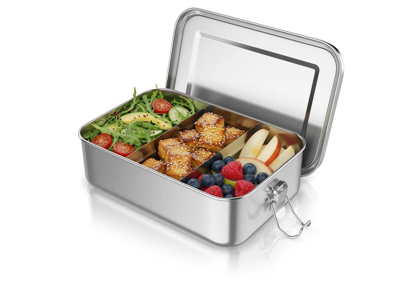 Arendo Lunchbox Edelstahl 1400 ml mit Trennstegen - Bild 2