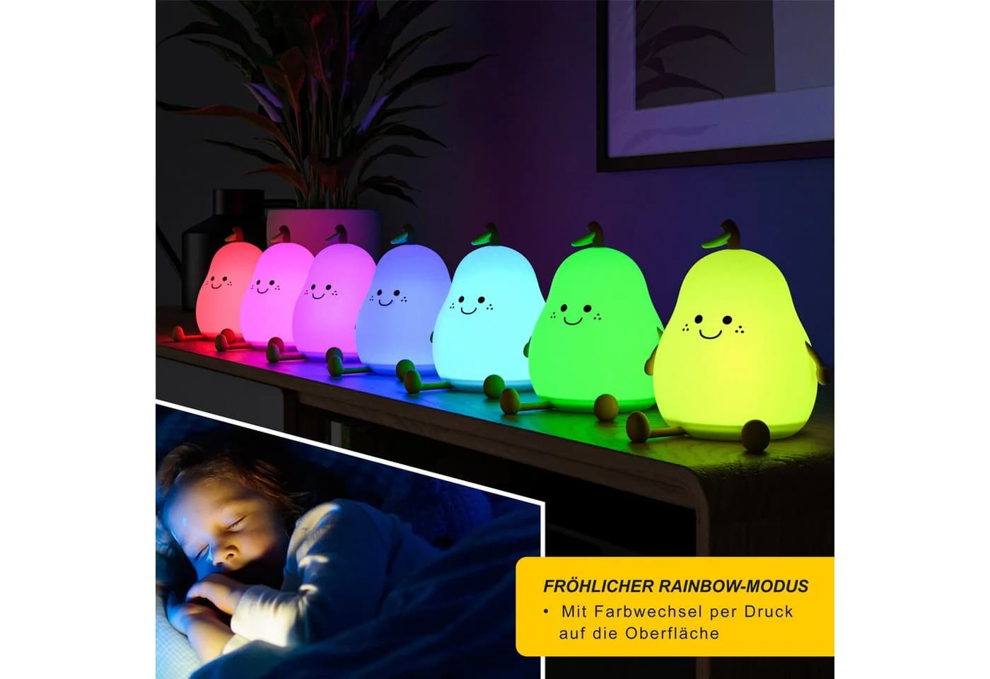 MyBeo LED Nachtlicht für Babys und Kinder, dimmbar, RGB Farbwechsel, Akku, USB-C - Bild 5