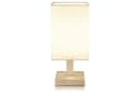 MyBeo LED Nachttischlampe Stoffschirm Holzfuß 3 Lichtmodi Bild 2