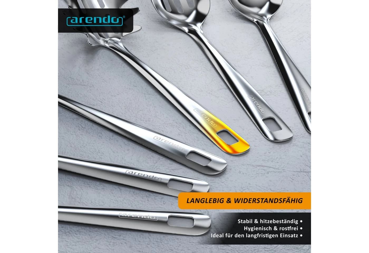 Arendo Kochbesteck-Set 6-tlg. Edelstahl Silber - Bild 5
