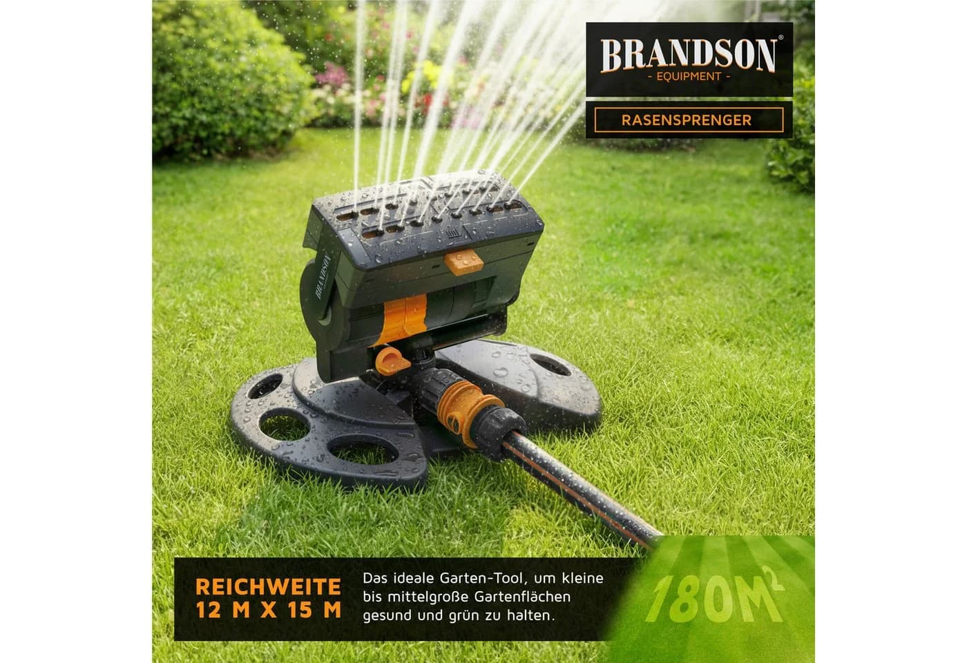 Brandson Viereckregner Garten Sprinkler Rot 16 Düsen Oszillationsregner - Bild 5