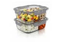 Arendo Frischhaltedose 2 Fächer 2er Set Borosilikatglas transparent/grau Bild 2